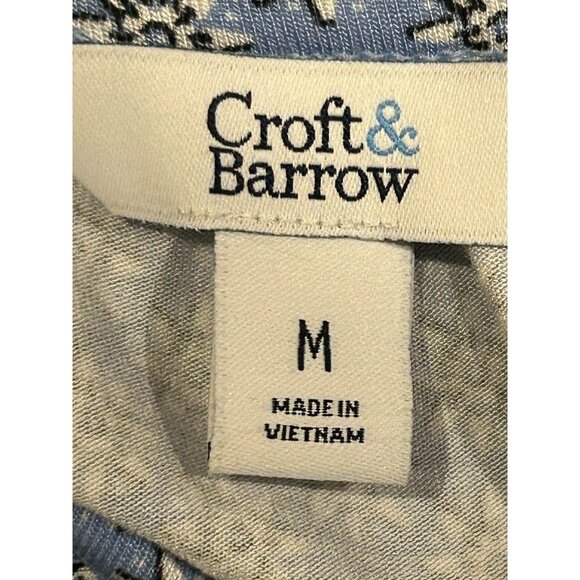Croft & Barrow Womens Long Sleeve Blouse Medium Blue Floral Patterned - Picture 5 of 9